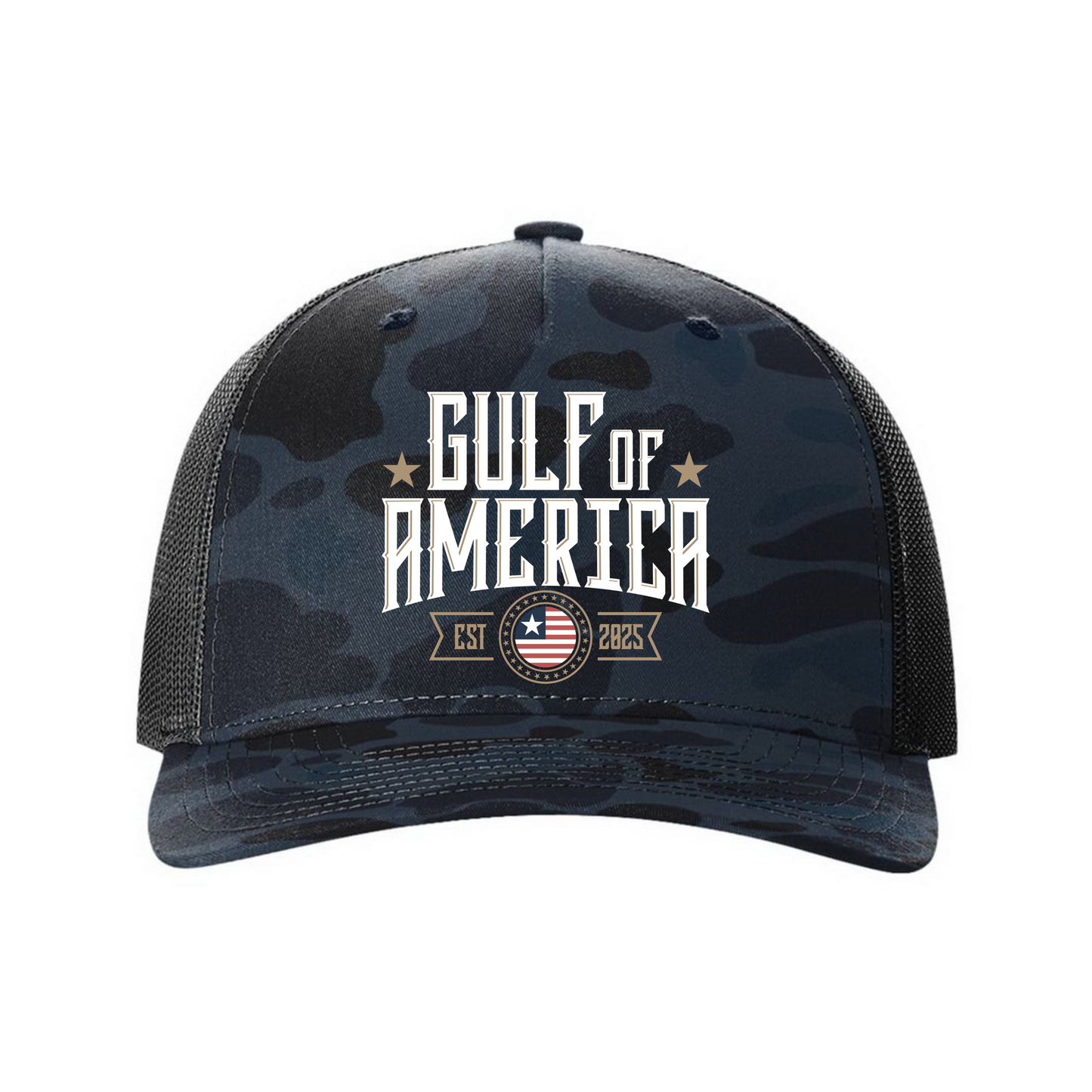 Gulf of America Trucker HAT - Richardson Blue Camo
